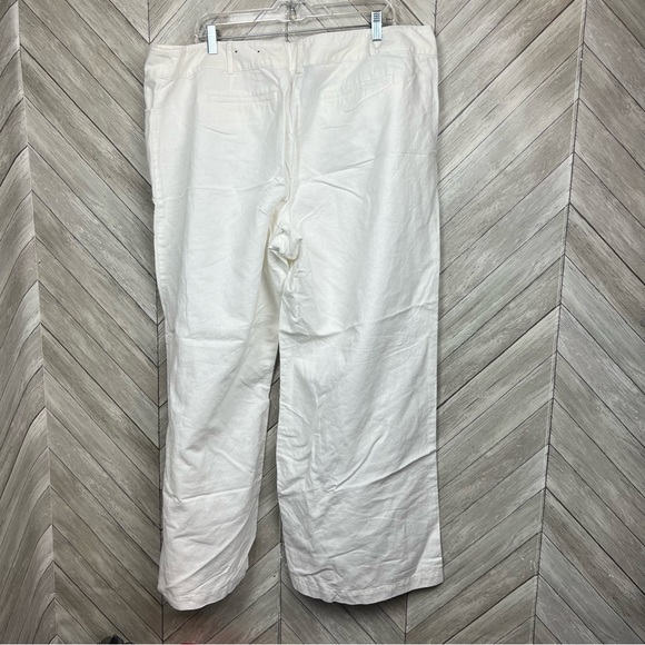 Lane Bryant White Wide Leg Linen Blend Pants Sz 22 - Picture 3 of 7